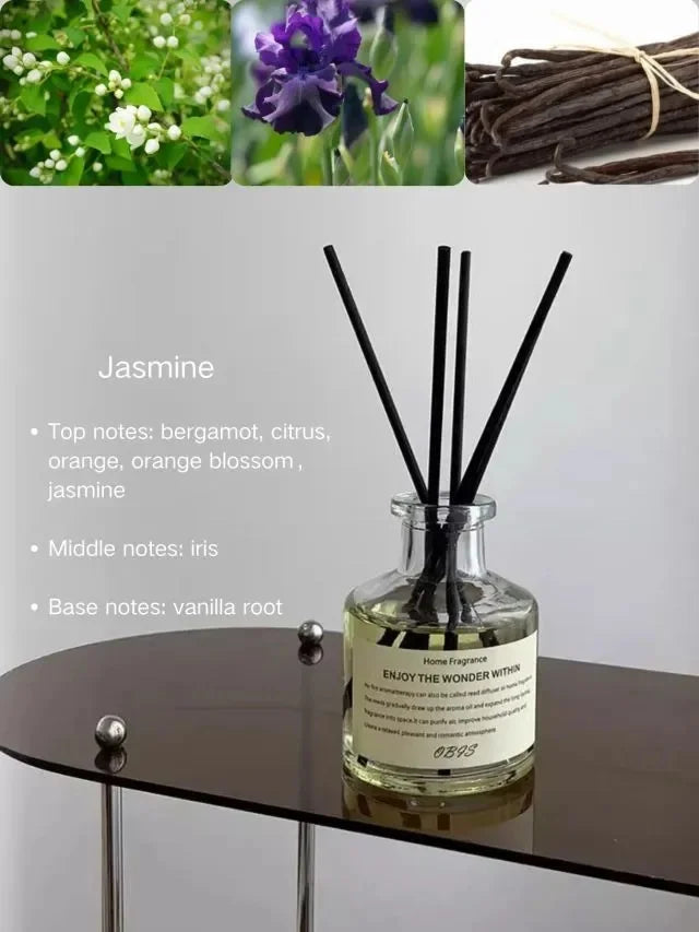Diffuseur de Parfum d’Ambiance 50 ml – Bâtonnets sans flamme Jasmin & Freesia