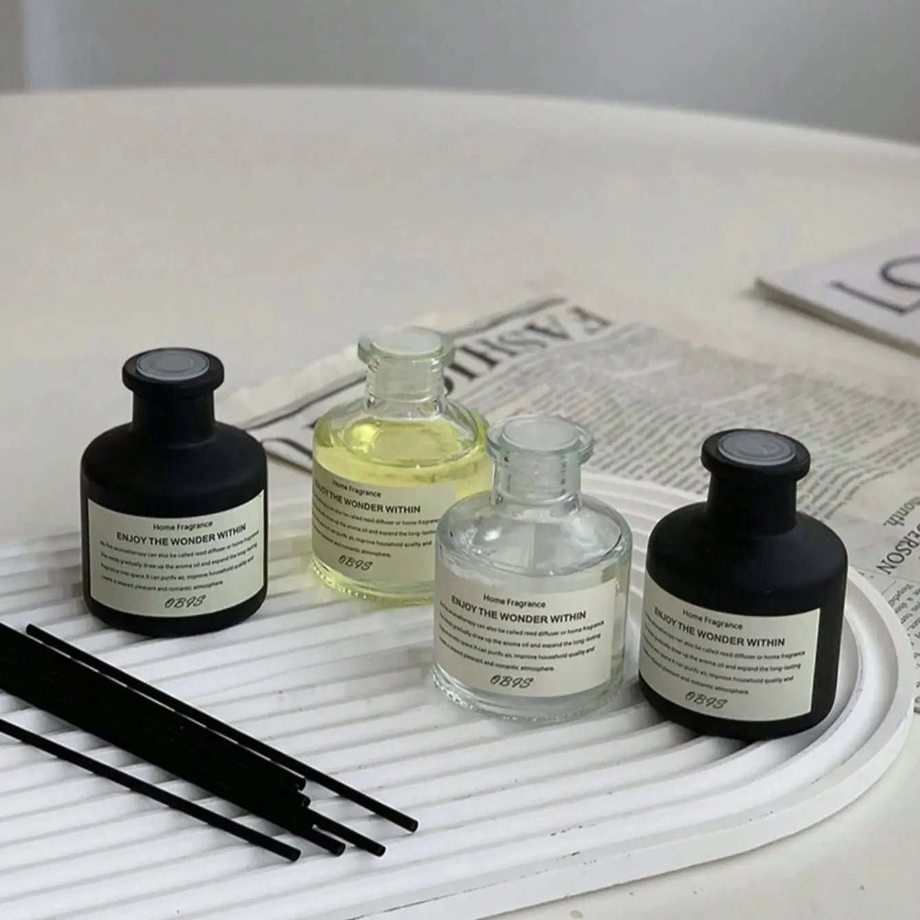 Diffuseur de Parfum d’Ambiance 50 ml – Bâtonnets sans flamme Jasmin & Freesia